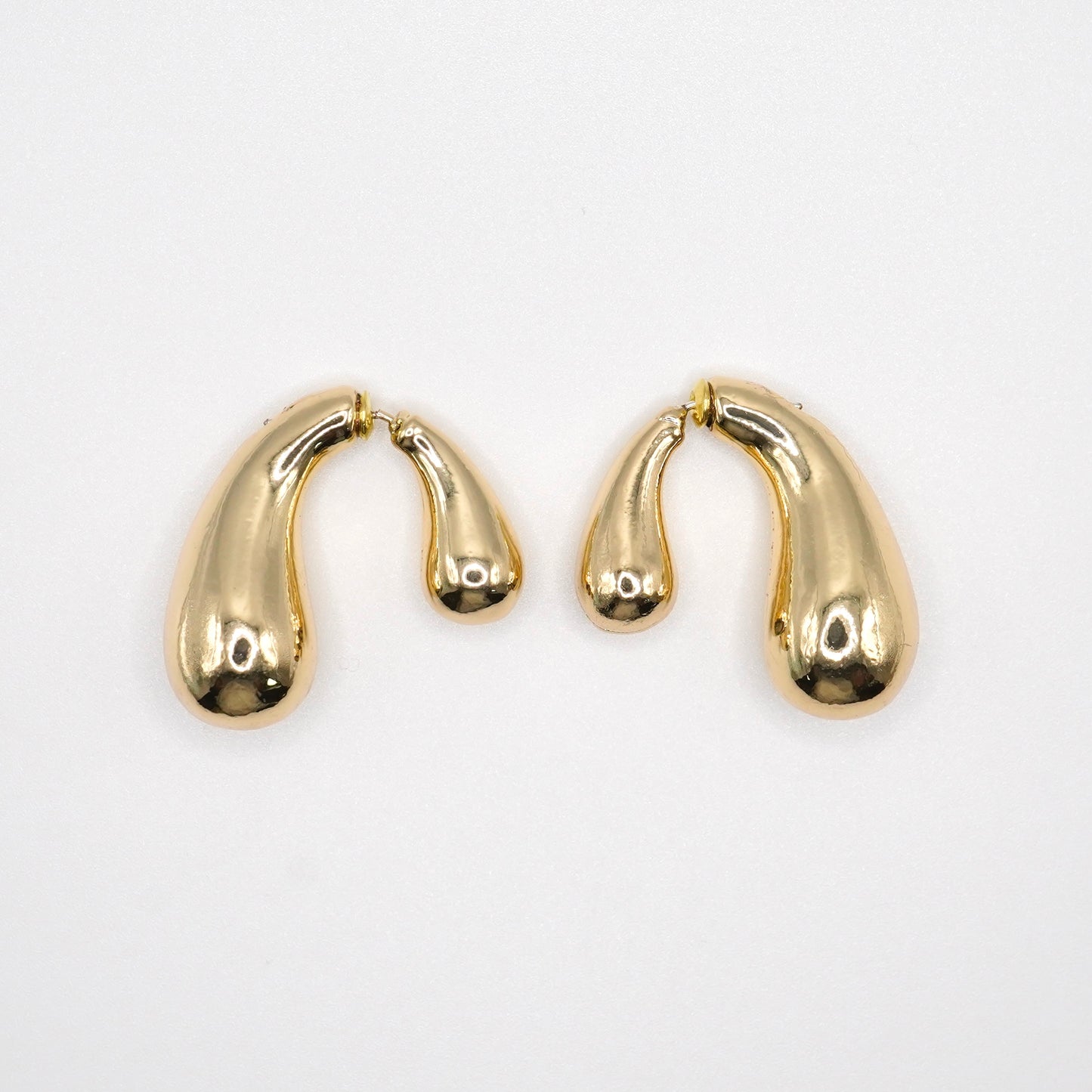 Paire de boucles d'oreilles - Larmes - Doré