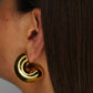 Paire de boucles d'oreilles - Bulle - Doré