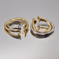 Paire de boucles d'oreille - Hula Hoop - Doré & Argenté